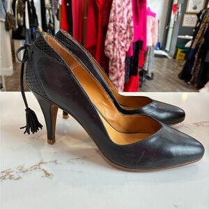 Sezane tassle ankle heels size 37
